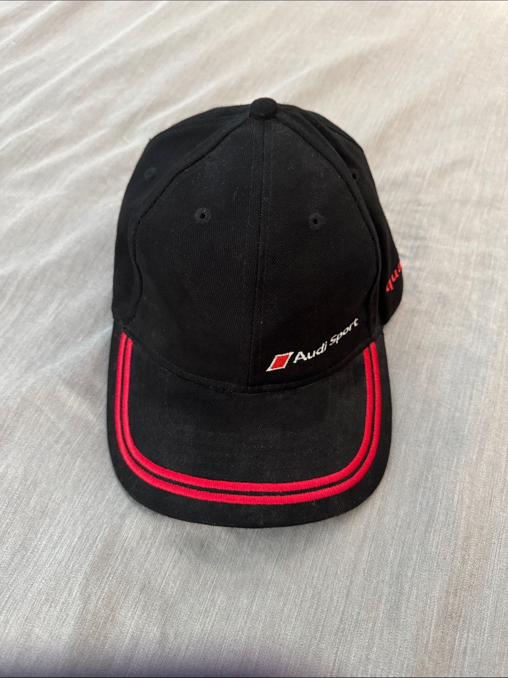 Audi Sport Black Cap with Red Trim